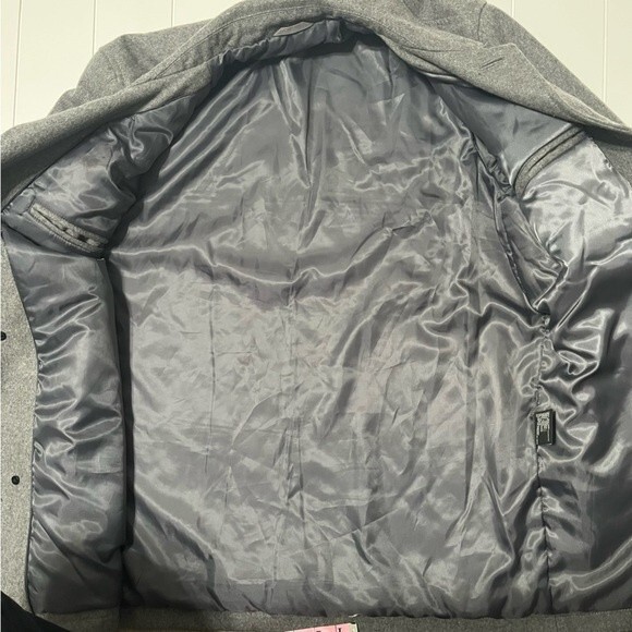 London Fog Men's Wool Blend Gray Car Coat sz Large - Picture 7 of 11